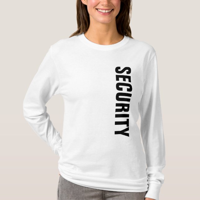 Womens Security T-Shirts Double Sided Print White (Front)