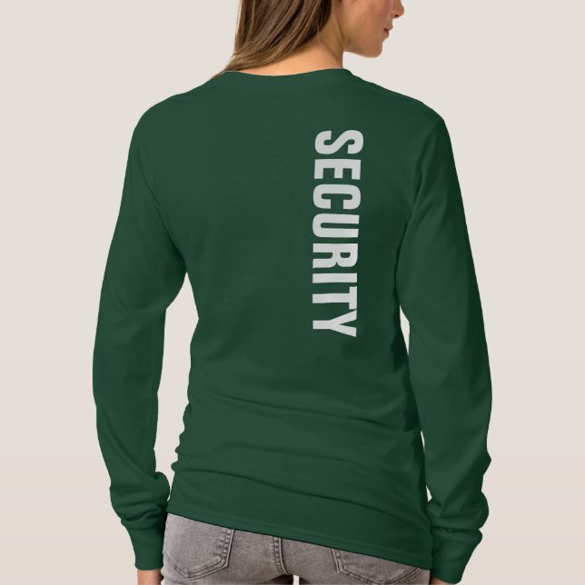 Womens Security TShirts Double Sided Forest Green (Back)