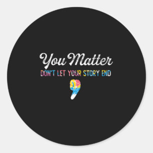 Womens Semicolon Mental Health Awareness Inspirati Classic Round Sticker