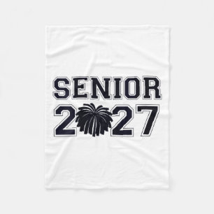 Womens Senior Cheerleader Cheer Class of 2027 Fleece Blanket