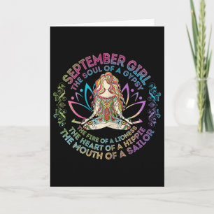 Womens September Girl The Soul Of A Gypsy Birthday Card