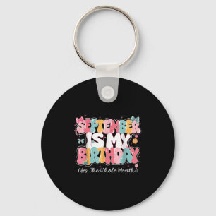 Womens September Is My Birthday Queen The Whole Mo Keychain