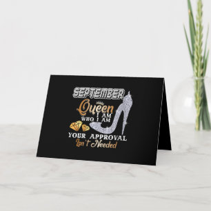 Womens September Who I Am Approval Isn't Needed Card