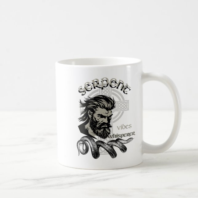 Womens Serpent Vibes Whisperer Nordic Mystic Beard Coffee Mug (Right)