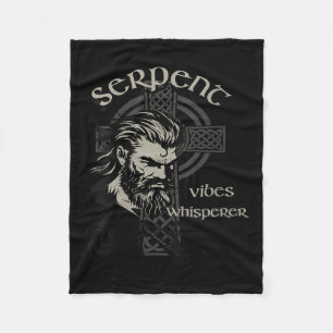 Womens Serpent Vibes Whisperer Nordic Mystic Beard Fleece Blanket