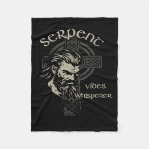 Womens Serpent Vibes Whisperer Nordic Mystic Beard Fleece Blanket