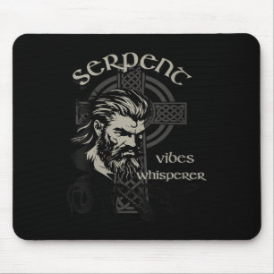 Womens Serpent Vibes Whisperer Nordic Mystic Beard Mouse Pad