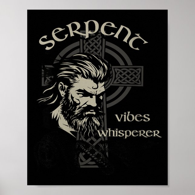 Womens Serpent Vibes Whisperer Nordic Mystic Beard Poster (Front)