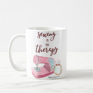 Womens Sewing Is My Therapy Sewing Hobby Quilting Coffee Mug