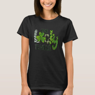 Womens Shamrock One Lucky Teacher St Patrick's Day T-Shirt