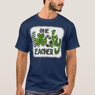 Womens Shamrock One Lucky Teacher St  T-Shirt