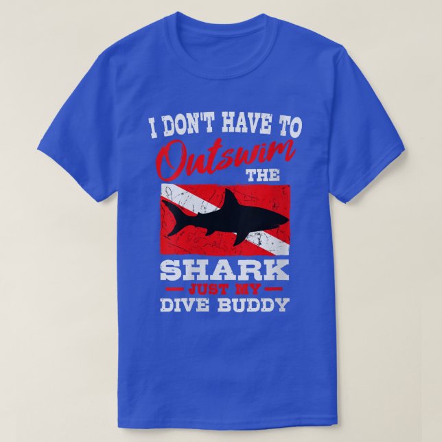 Womens Shark Scuba Diving Diver Down Flag Underwat T-Shirt (Design Front)