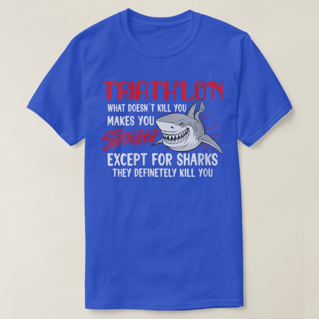 Womens Shark Triathlon Support Crew Triathlon Trai T-Shirt (Design Front)