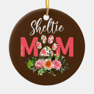 Womens Sheltie Mom Shetland Sheepdog Dog Lover Ceramic Ornament