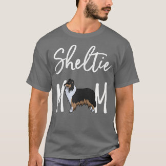 Womens Sheltie Shelties Tri Colour Sheltie Mom T-Shirt