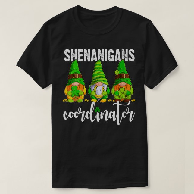 Womens Shenanigans Coordinator Funny Gnomies St Pa T-Shirt (Design Front)