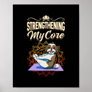 Womens Shih Tzu Funny Yoga Class Design  Poster