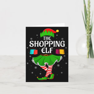 Womens Shopng Elf Christmas Family Girls Women Elf Card