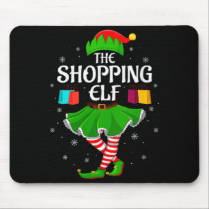 Womens Shopng Elf Christmas Family Girls Women Elf Mouse Pad