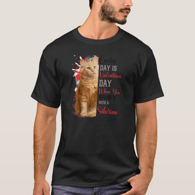 Womens Siberian Cat Mom Valentines Day Cat Mama Mo T-Shirt (Front)