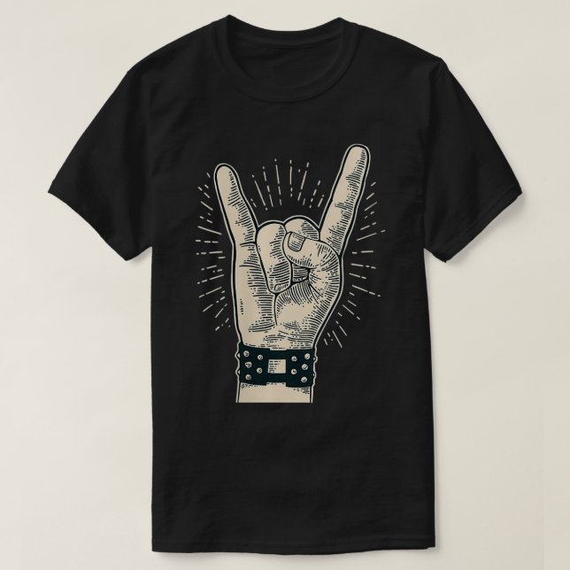 Womens Sign of the horns  Rock music  Rock'n'roll  T-Shirt (Design Front)