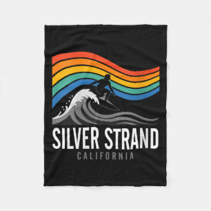 Womens Silver Strand Beach California Surfboarder Fleece Blanket