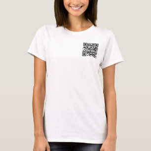 Womens Simple Scan Me QR Code Double Sided Print T-Shirt