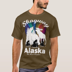 Womens Skagway Alaska Aurora Borealis Bear Orca Mo T-Shirt