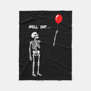 Womens Skeleton Lost Balloon Funny Dark Humour Fleece Blanket