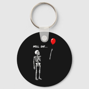 Womens Skeleton Lost Balloon Funny Dark Humour Keychain