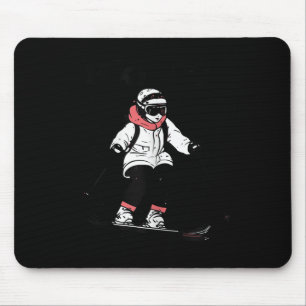 Womens Ski Japan Style Winter Vacation Skiing Skie Mouse Pad