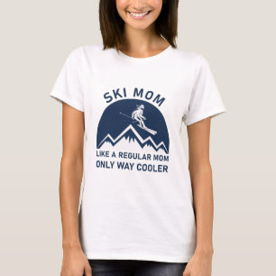 Womens Ski Mom Skiing T-Shirt