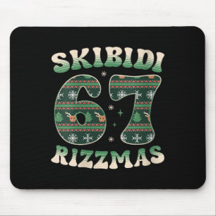 Womens Skibidi Rizzmas 67 Six Seven Meme Ugly Chri Mouse Pad