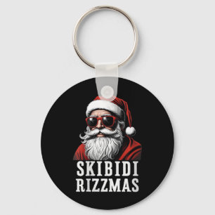 Womens Skibidi Rizzmas Christmas Rizz Santa Claus Keychain