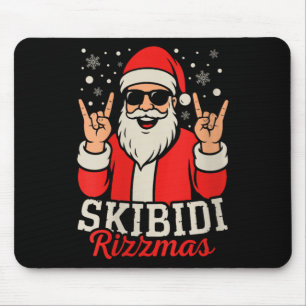 Womens Skibidi Rizzmas Christmas Rizz Santa Claus  Mouse Pad
