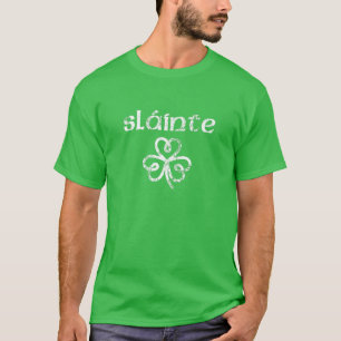 Womens Slainte Green St Patricks Day Design Irish T-Shirt