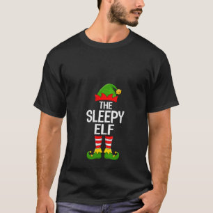 Womens Sleepy Elf Xmas Matching Family Elf Squad C T-Shirt