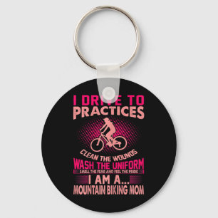 Womens Smell Fear Feel Pride Mountain Biking Mom Keychain