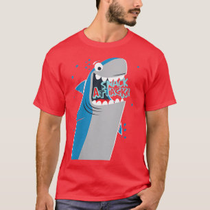 Womens Snack attack shark VNeck T-Shirt
