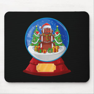 Womens Snowman Football Santa Hat Merry Christmas  Mouse Pad