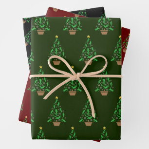 Women's Soccer Christmas Tree Wrapping Paper Sheet