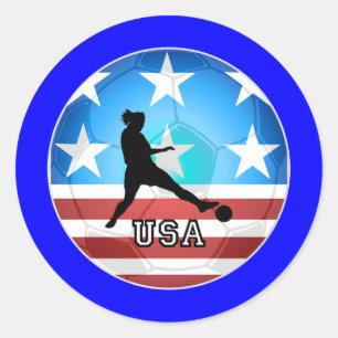 womens soccer classic round sticker