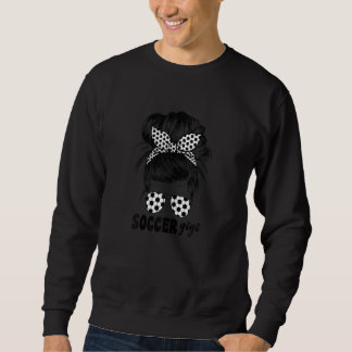 Womens Soccer Gigi Grandma For Women Messy Bun Che Sweatshirt