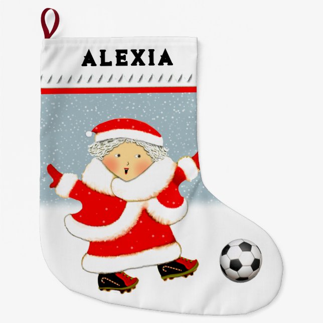 Women's Soccer Large Christmas Stocking (Front)