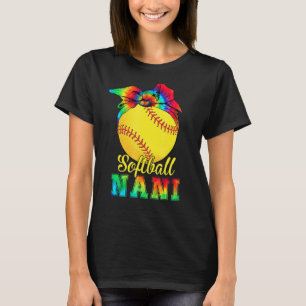 Womens Softball Nani Tie Dye Softball  Mother's Da T-Shirt