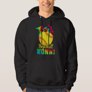 Womens Softball Nonni Tie Dye Softball Mother's D Hoodie