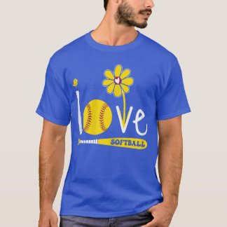 Womens Softball s foreen Girls I Love Softball gif T-Shirt