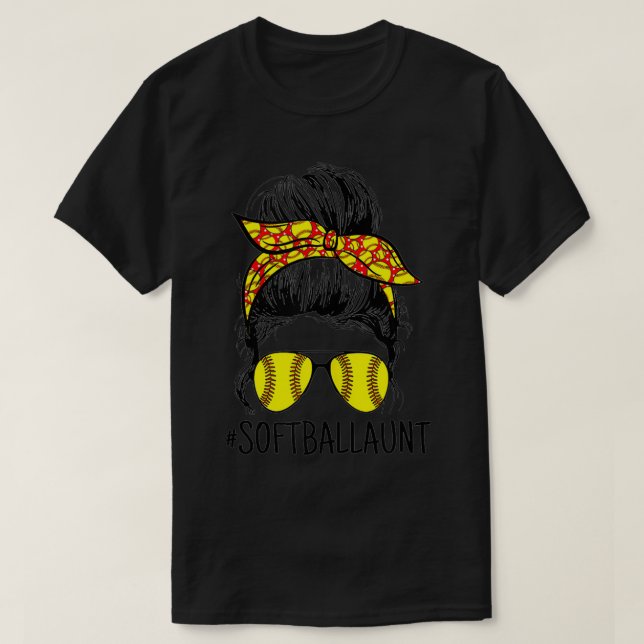 Womens Softball, Sport Aunt, Proud Aunt, Softball  T-Shirt (Design Front)