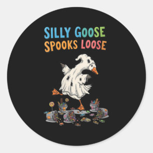 Womens Soky Goose Soks Loose Silly Duck Halloween  Classic Round Sticker