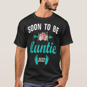 Womens Soon To Be Auntie 2022 Pregnancy Announceme T-Shirt